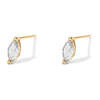 گوشواره طلا 18 عیار مدل مارکیز سفید
